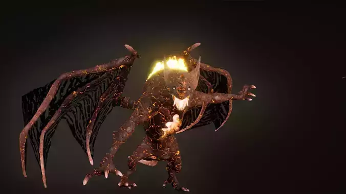 Hell Bat Low-poly game engine ready 3D model Low-poly 3D model