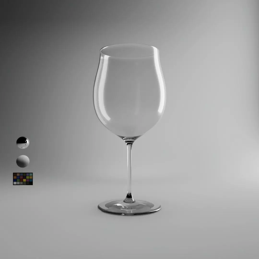 Burgundy Wine Glass 3D model_0