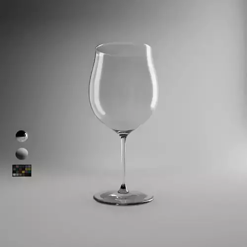 Burgundy Wine Glass 3D model