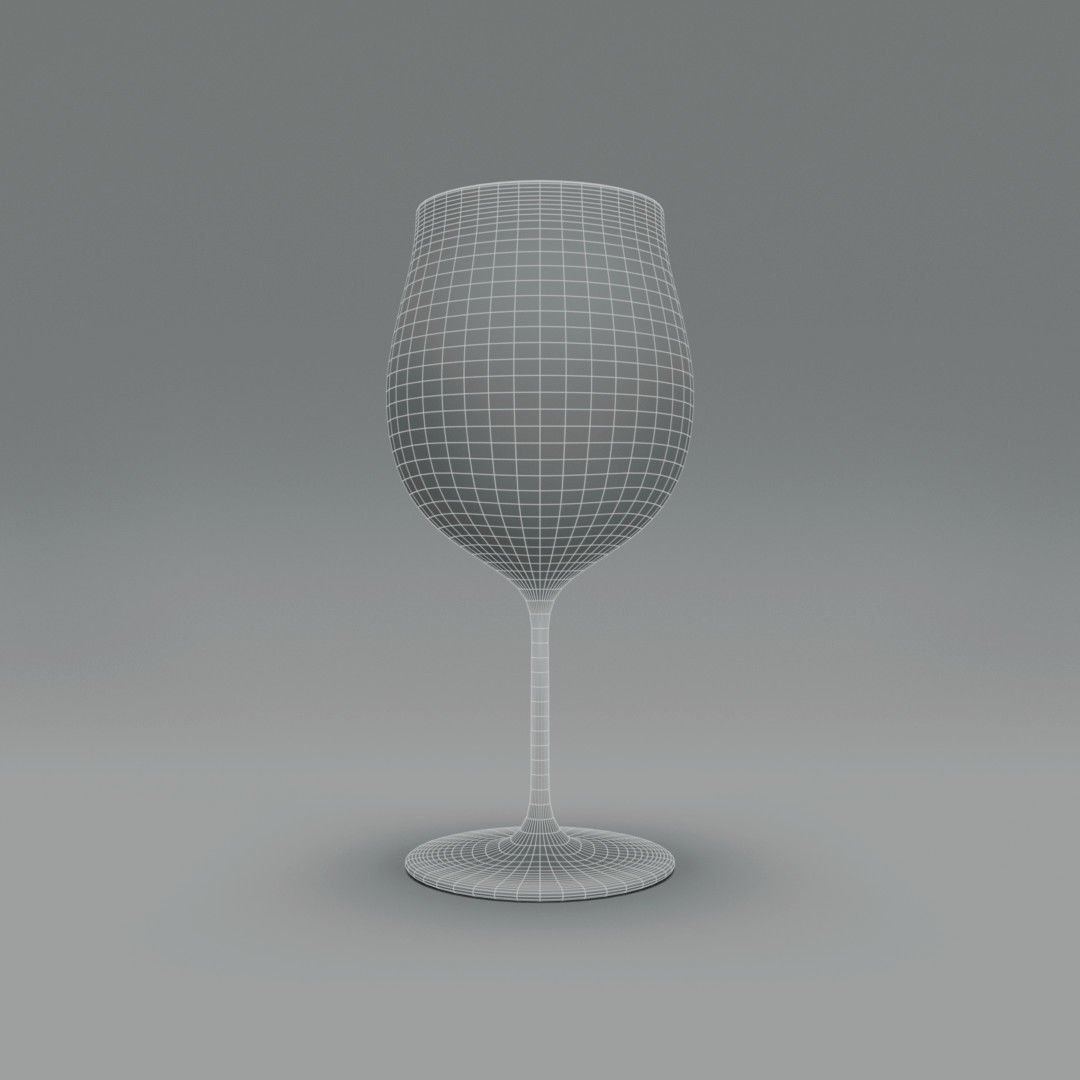 Burgundy Wine Glass 3D model_1