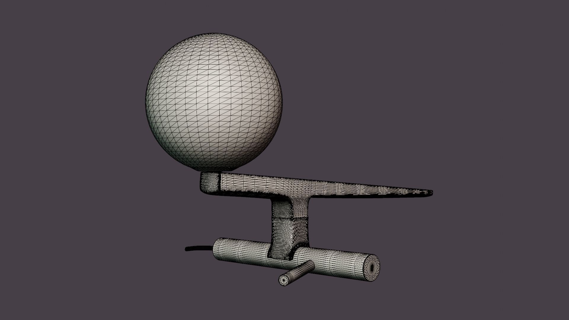 Yanzi Table Lamp Low-poly 3D model_7