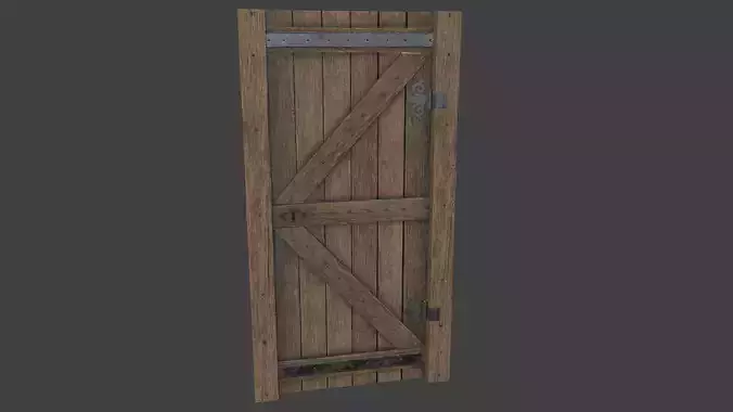 Old Wooden Door Game Ready Asset