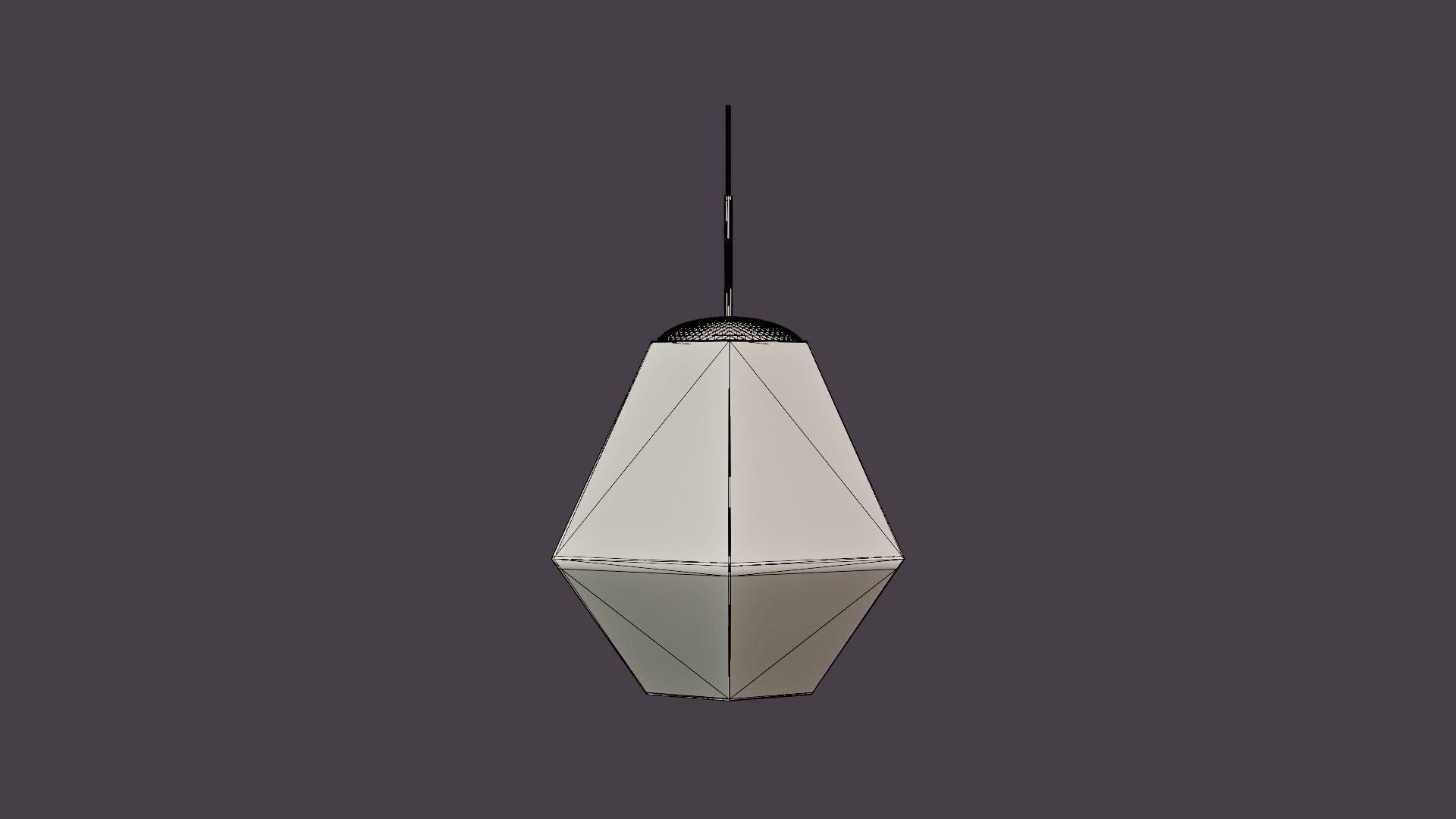 Cut Tall Gold Ceiling Lamp Low-poly 3D model_4