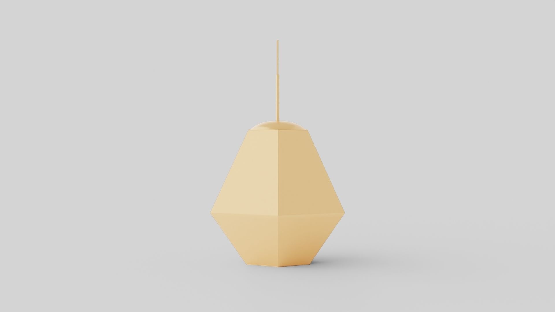 Cut Tall Gold Ceiling Lamp Low-poly 3D model_1