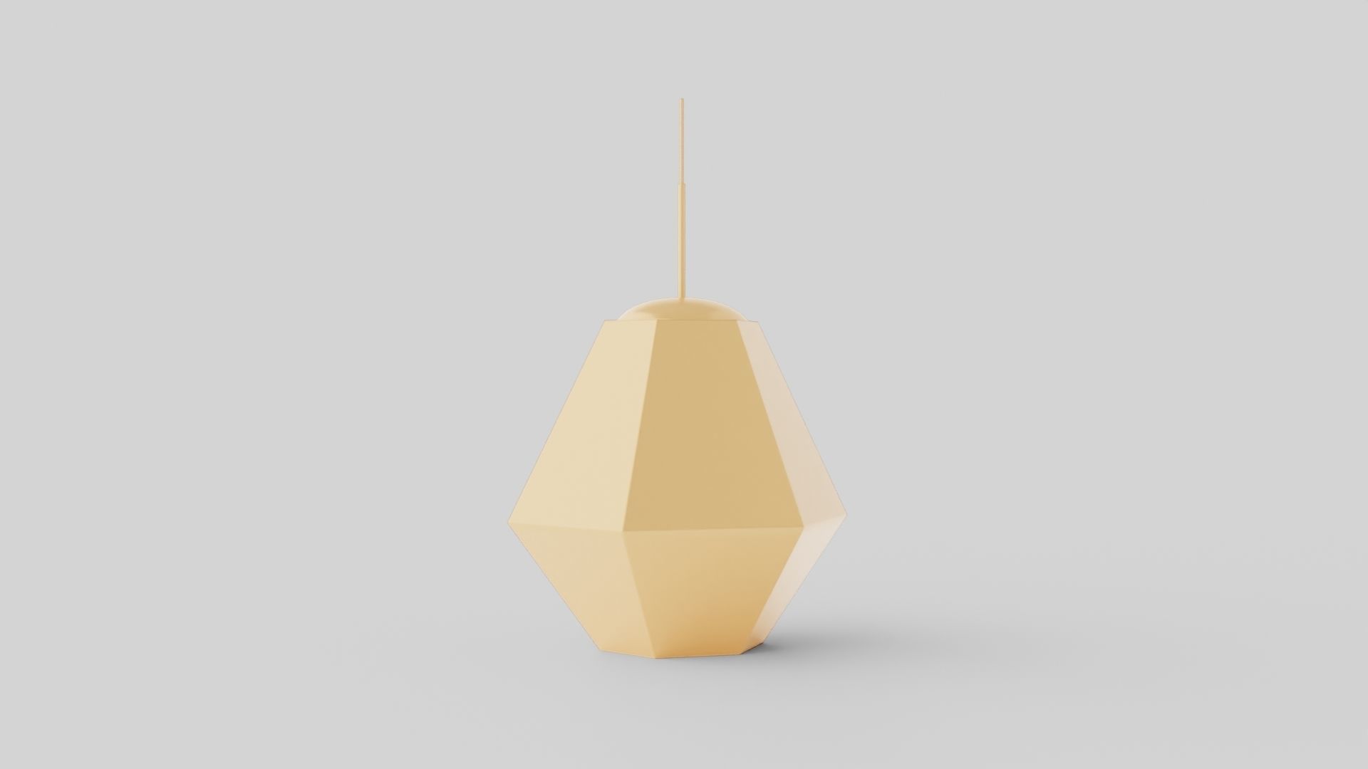 Cut Tall Gold Ceiling Lamp Low-poly 3D model_2