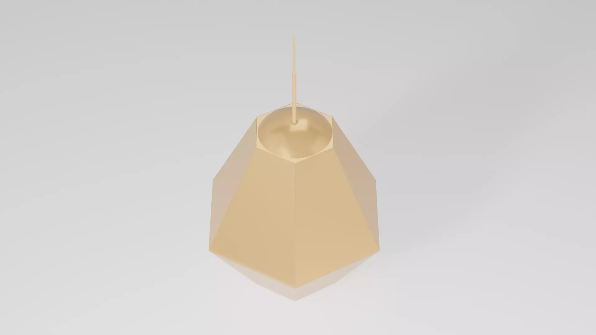 Cut Tall Gold Ceiling Lamp Low-poly 3D model_0