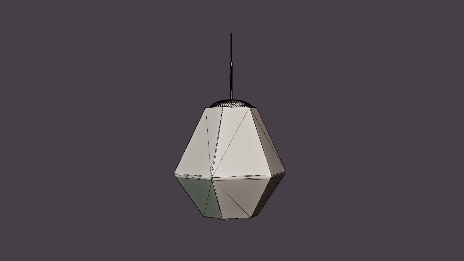 Cut Tall Chrome Ceiling Lamp Low-poly 3D model_5