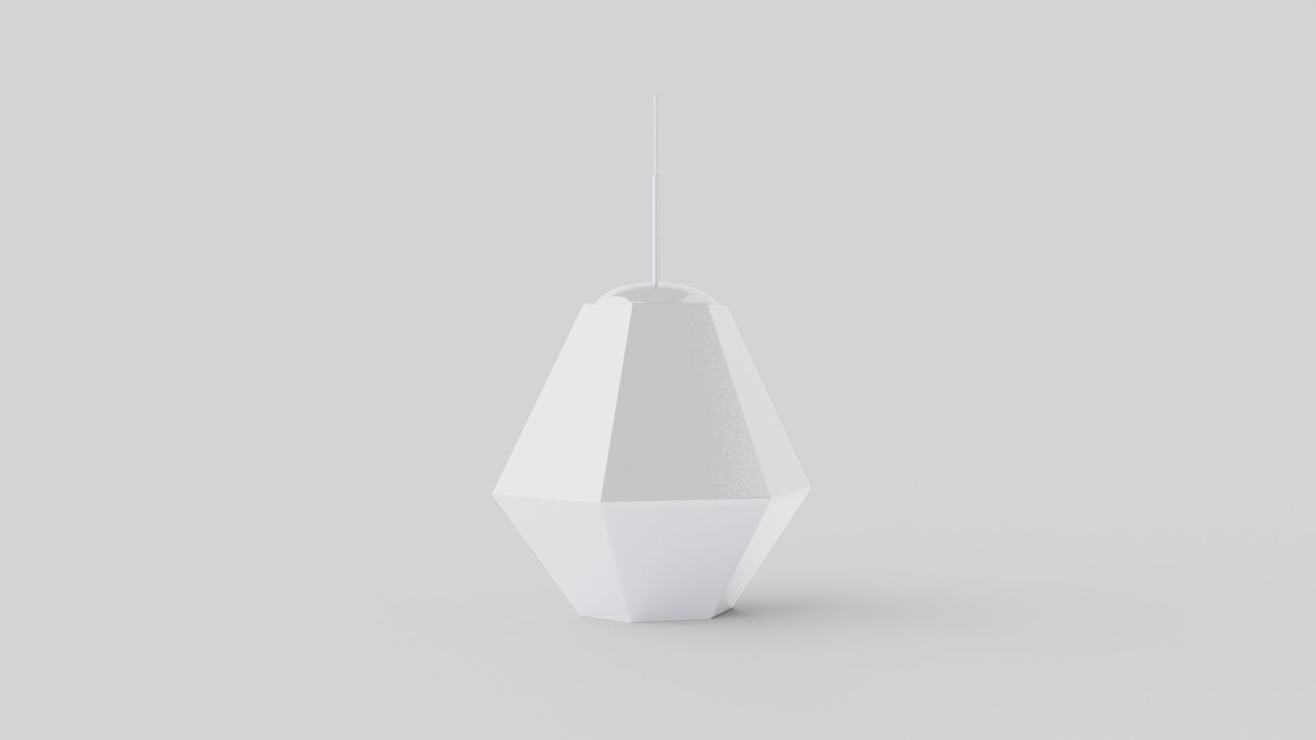 Cut Tall Chrome Ceiling Lamp Low-poly 3D model_2