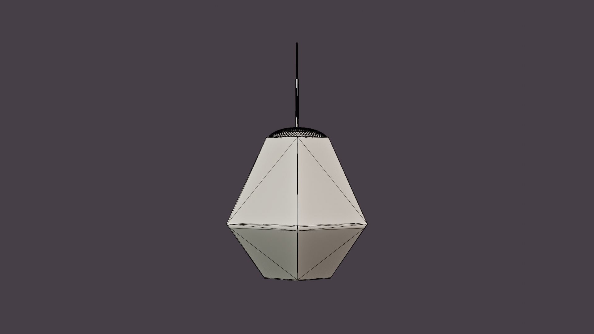 Cut Tall Chrome Ceiling Lamp Low-poly 3D model_4