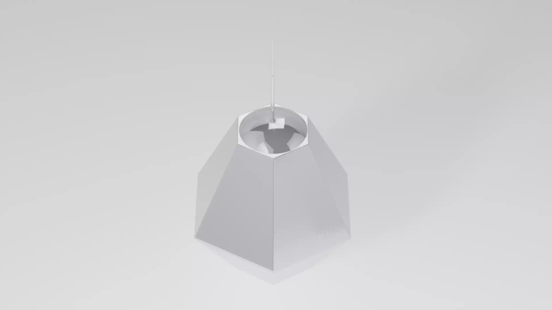 Cut Tall Chrome Ceiling Lamp Low-poly 3D model_0