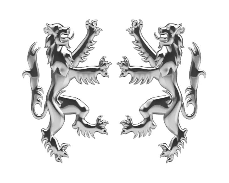 Rampant lion motif 3D print model_0