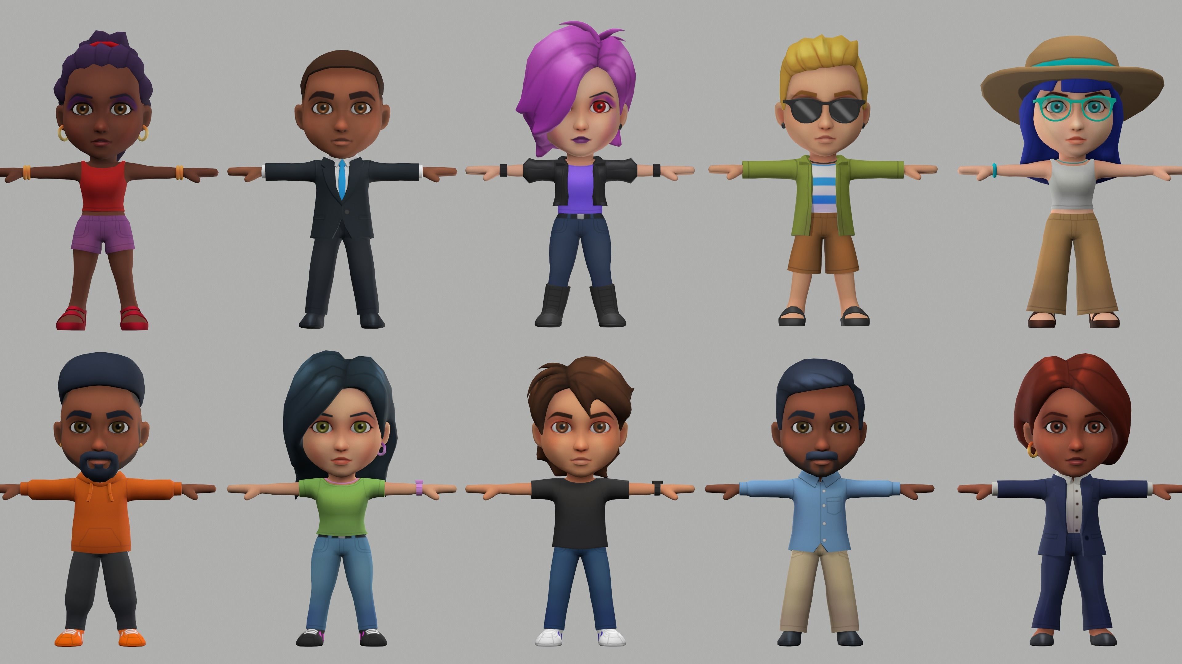 Characters Low-poly 3D model_23