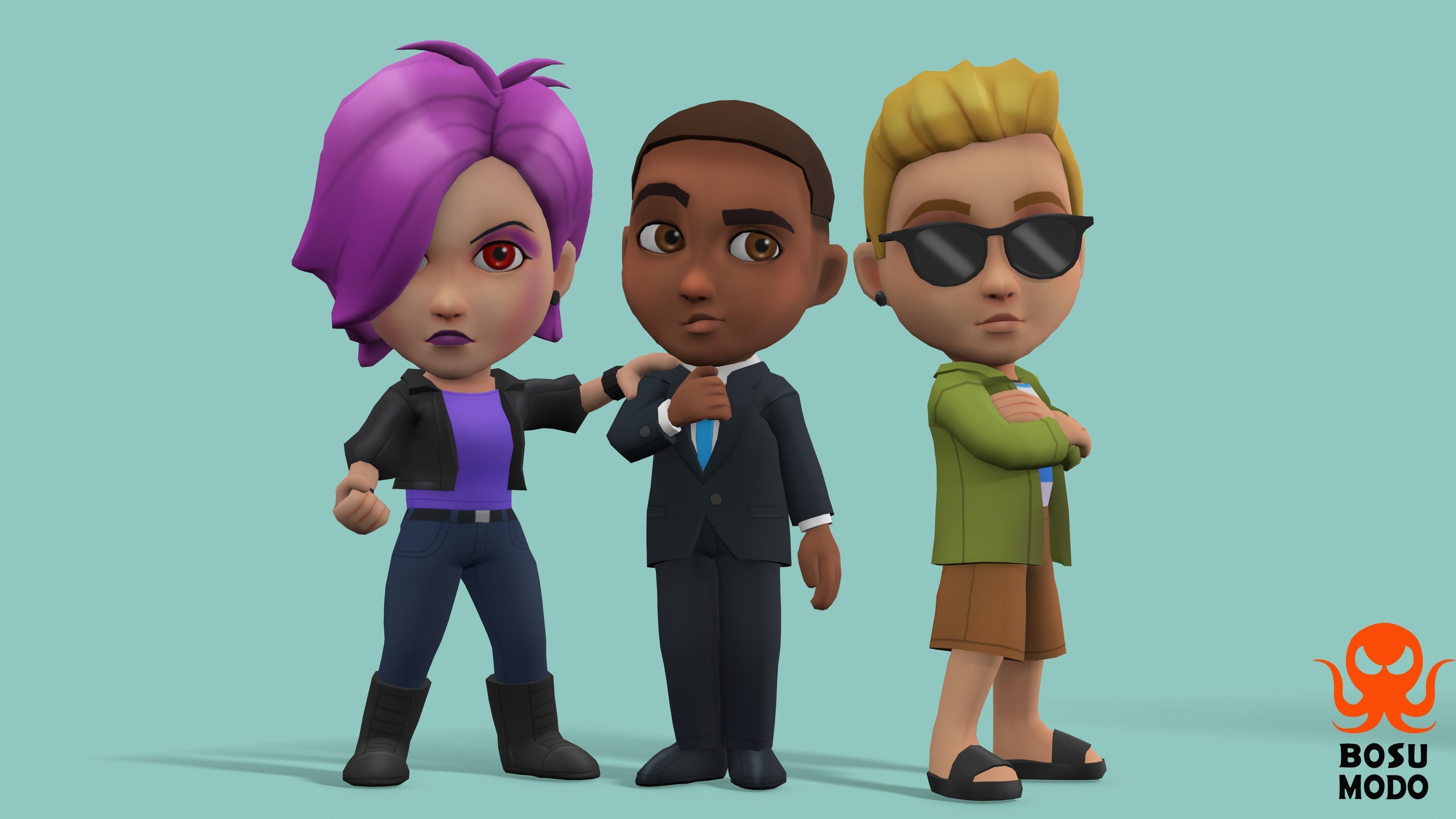 Characters Low-poly 3D model_22