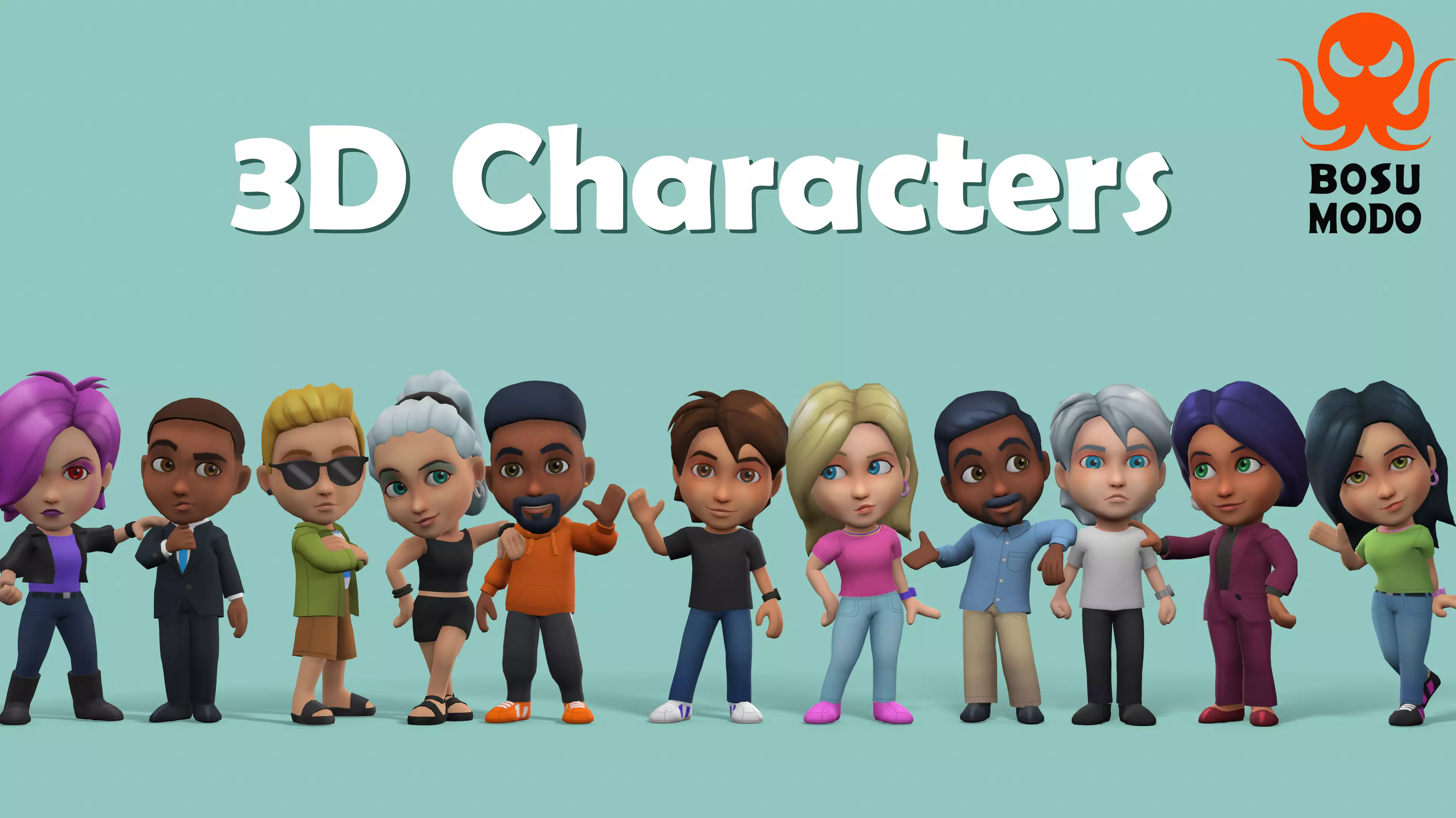 Characters Low-poly 3D model_0