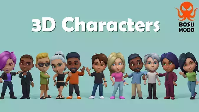 Characters Low-poly 3D model
