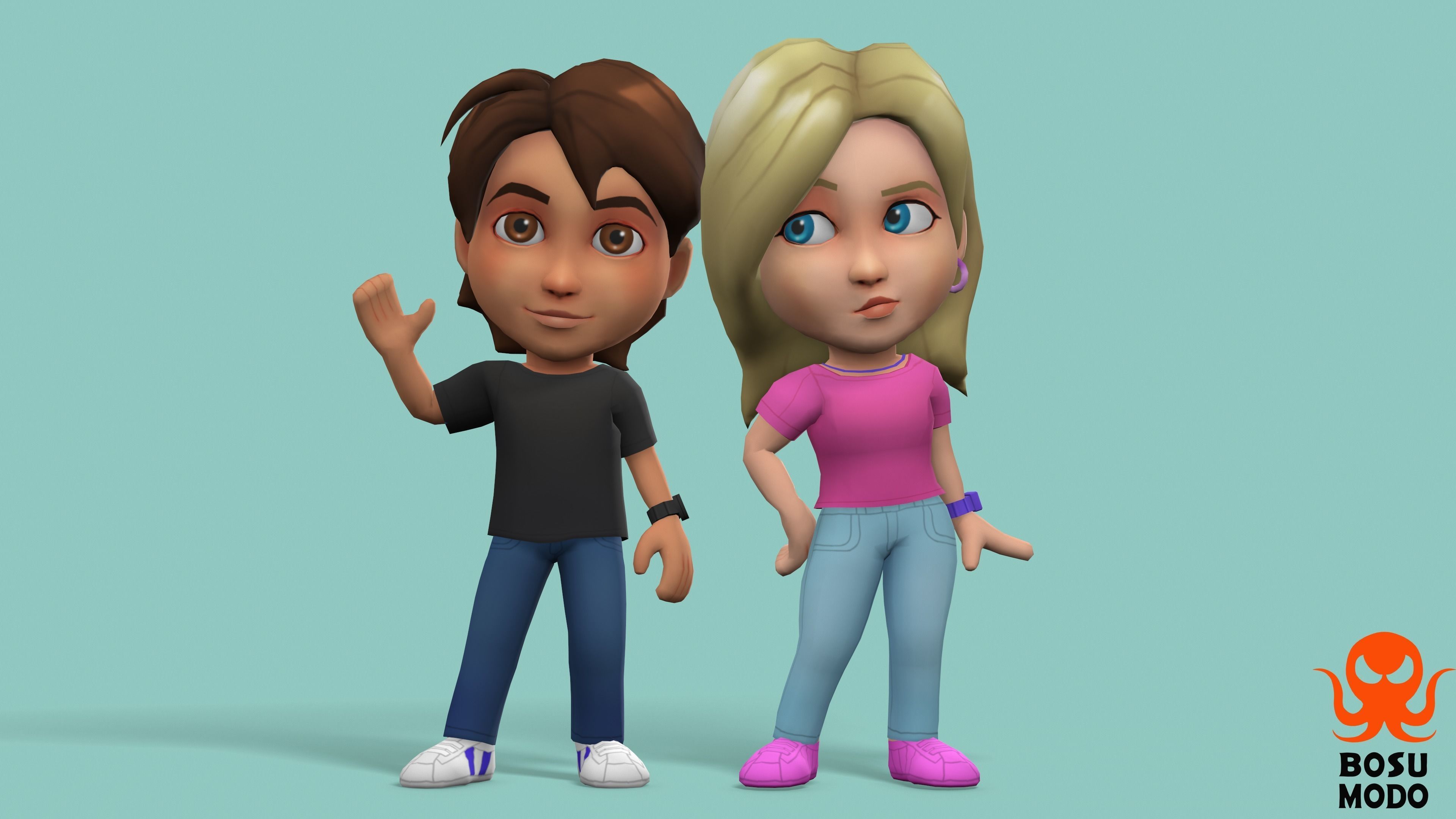 Characters Low-poly 3D model_9