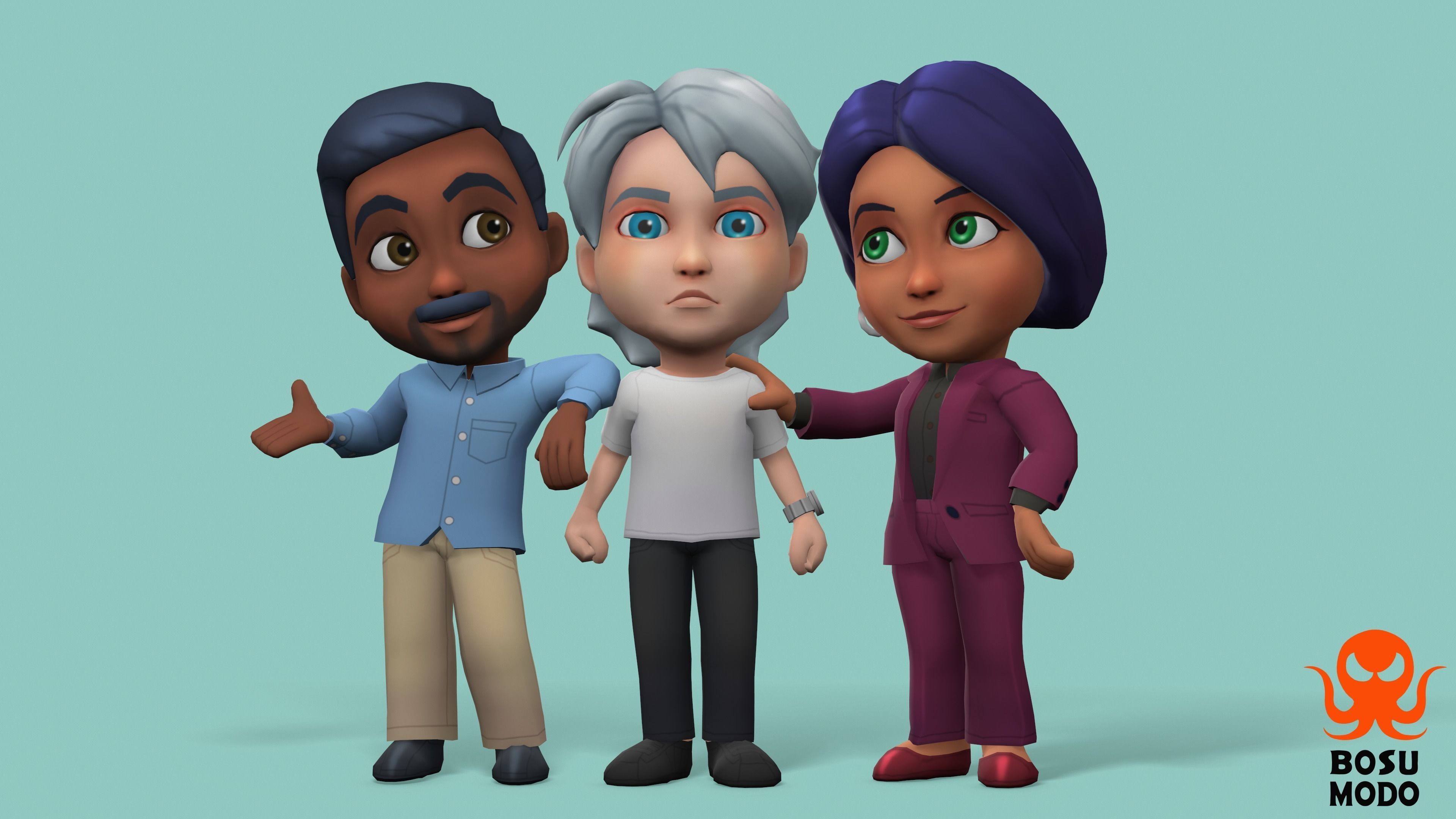 Characters Low-poly 3D model_21