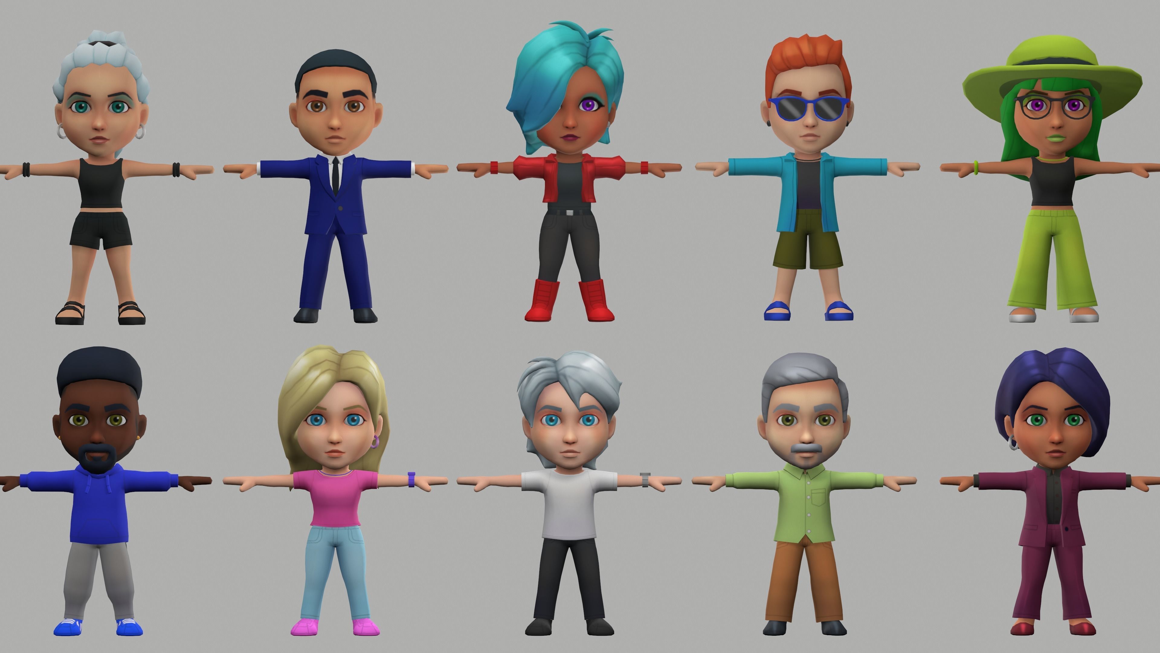 Characters Low-poly 3D model_24