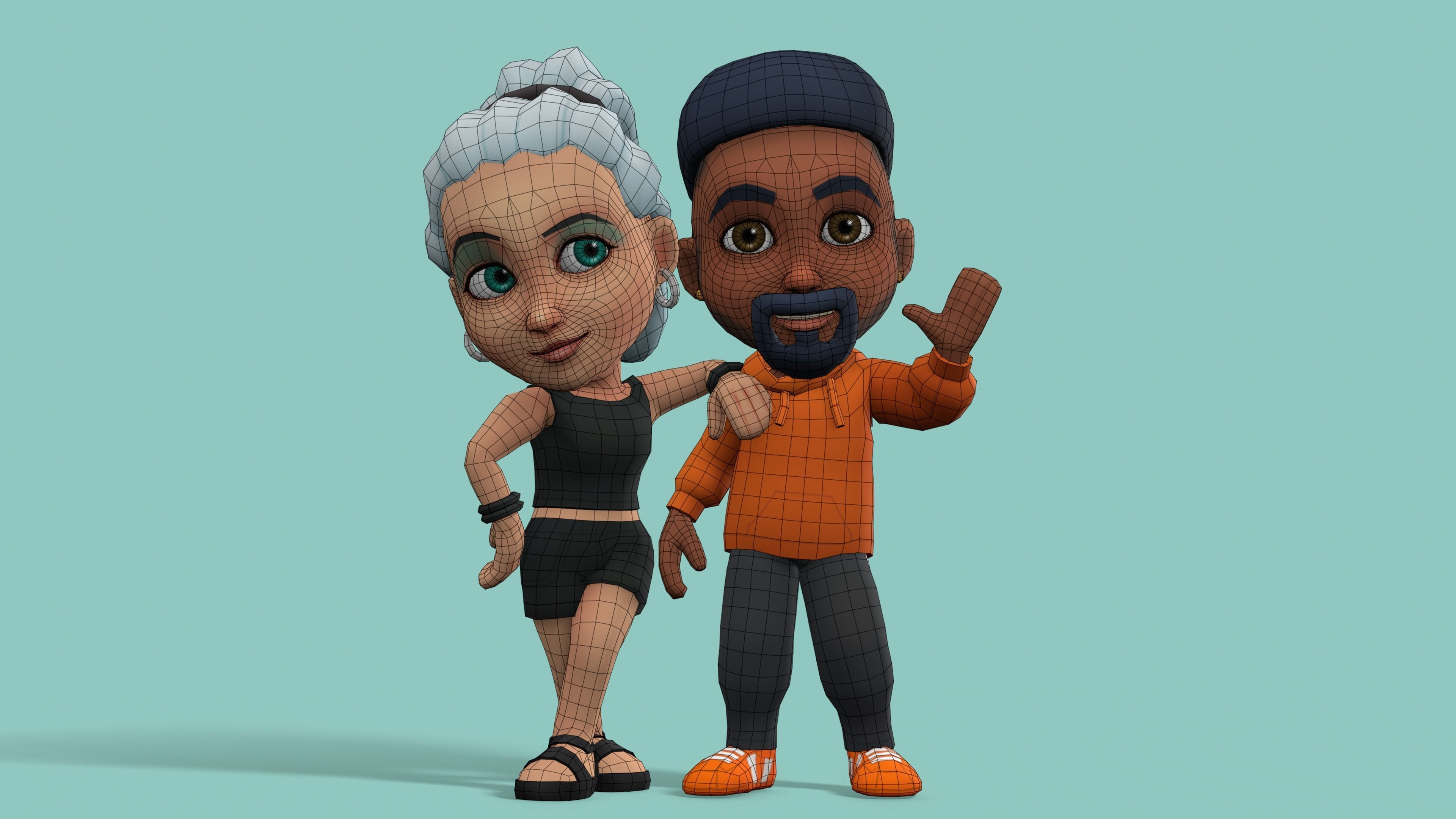 Characters Low-poly 3D model_28