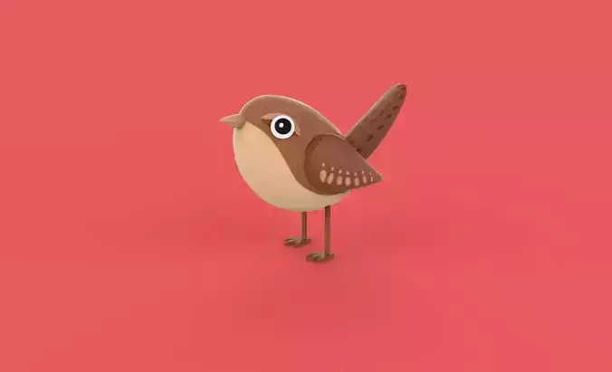 Stylized Cute - Wren Bird