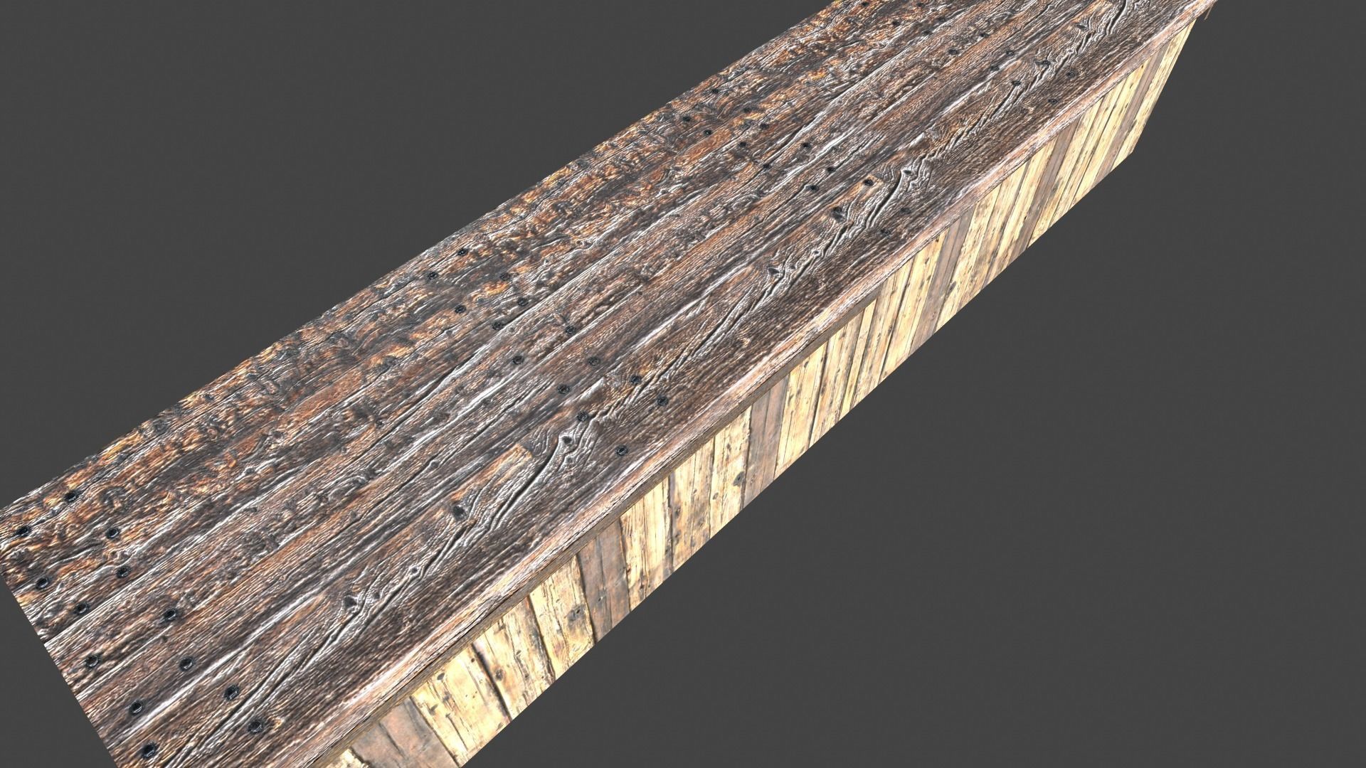 Old Bar Counter game asset Low-poly 3D model_9