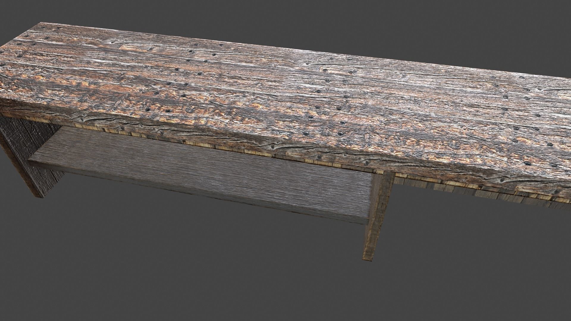 Old Bar Counter game asset Low-poly 3D model_6