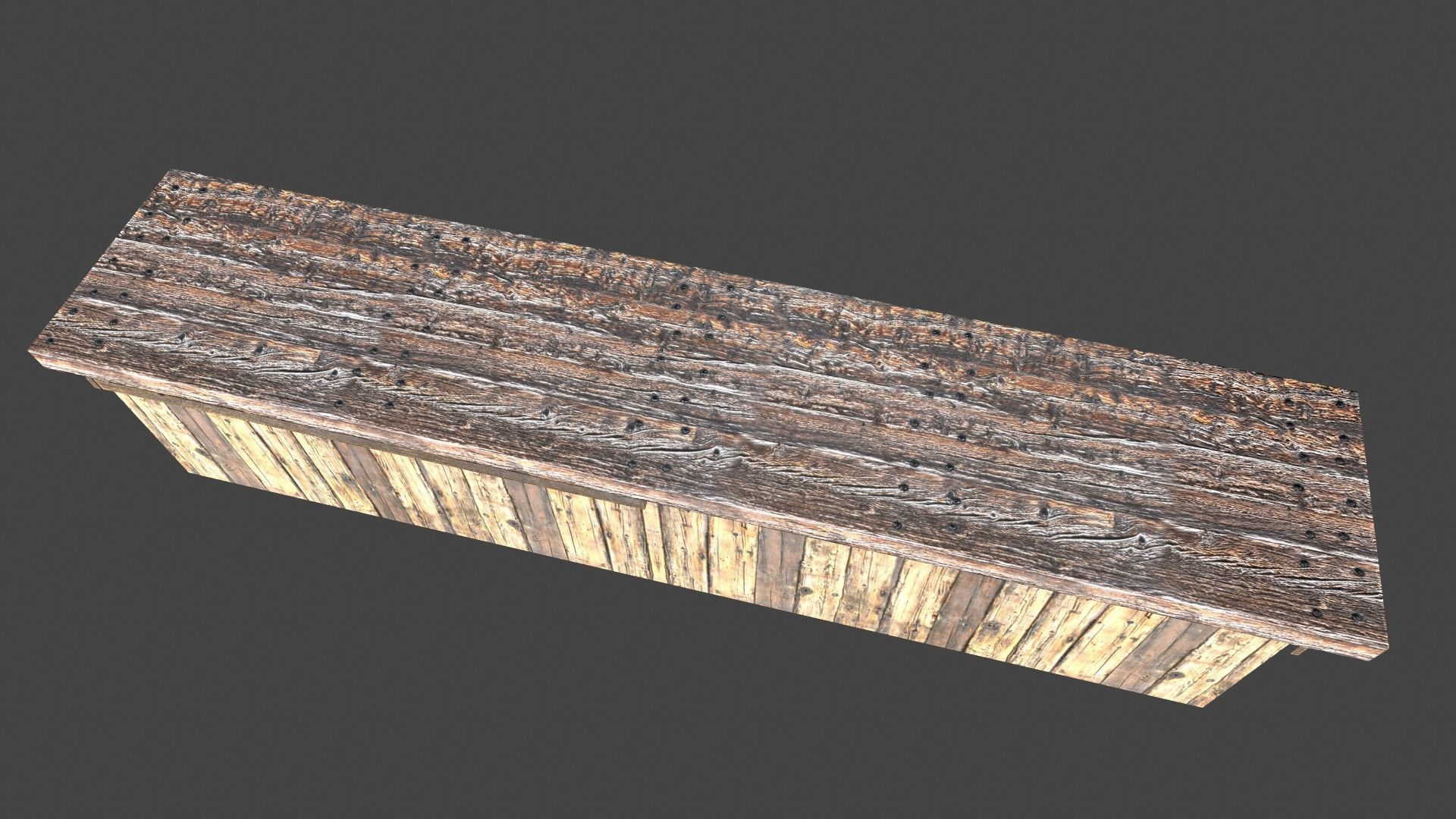 Old Bar Counter game asset Low-poly 3D model_3