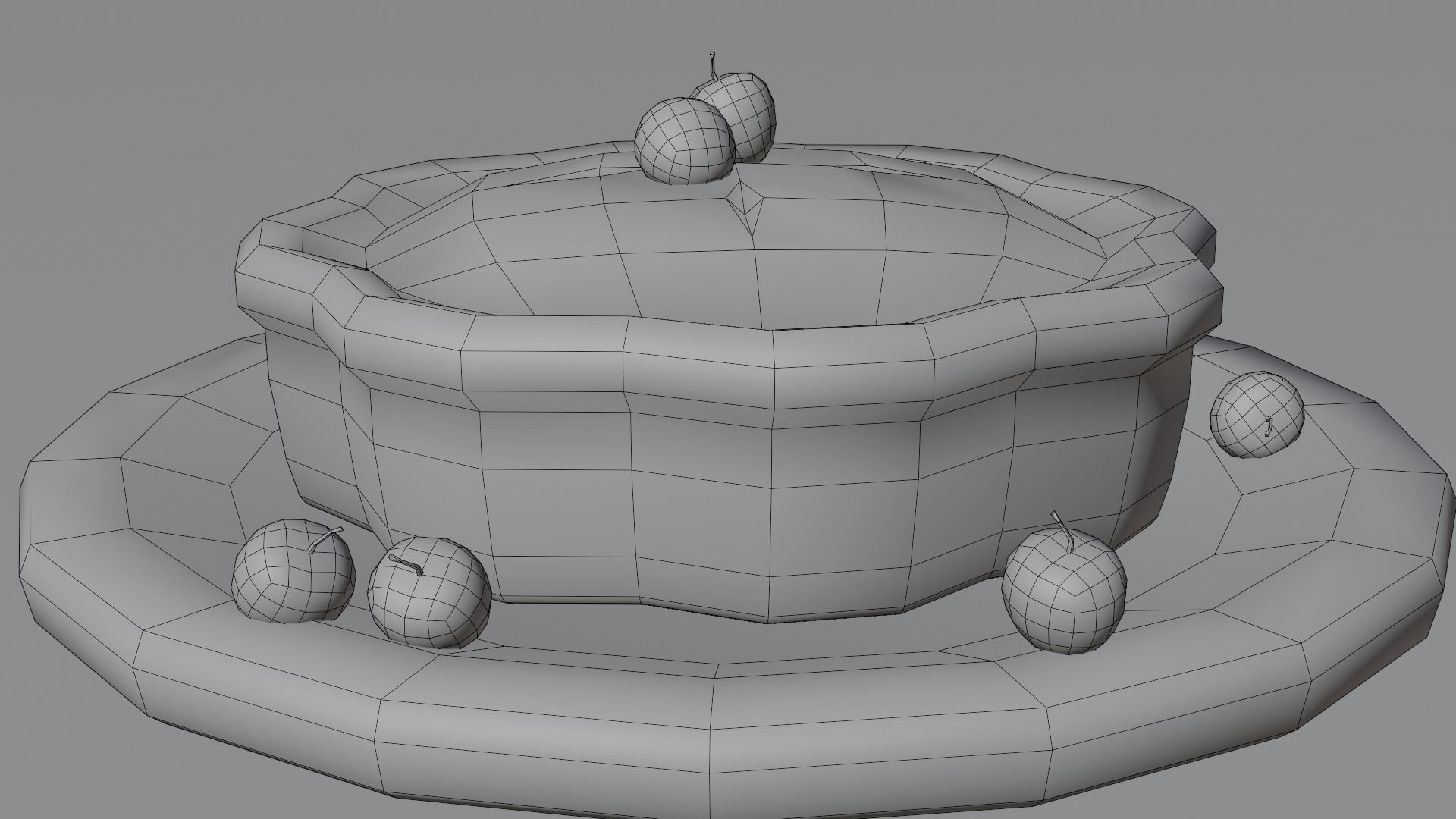 Cherry Pie - Hand Painted 3D model_6