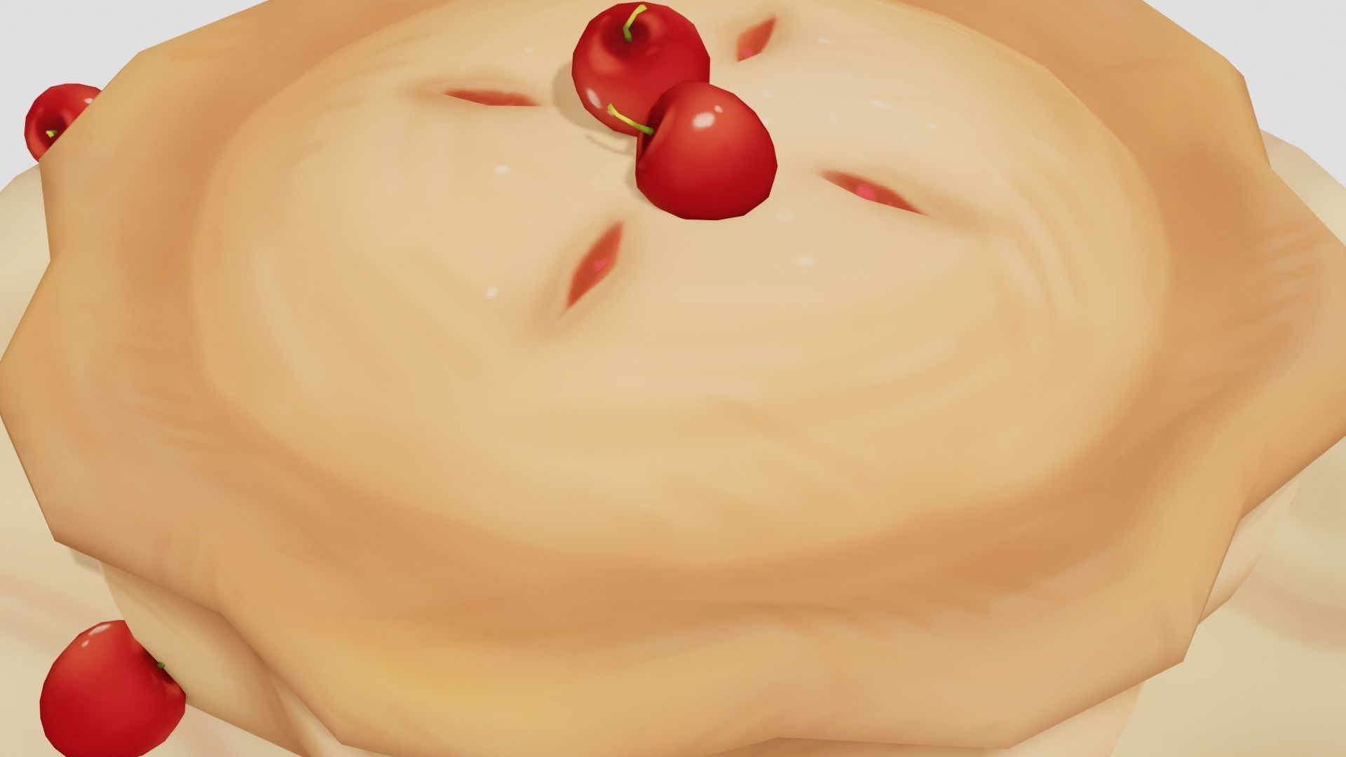 Cherry Pie - Hand Painted 3D model_3