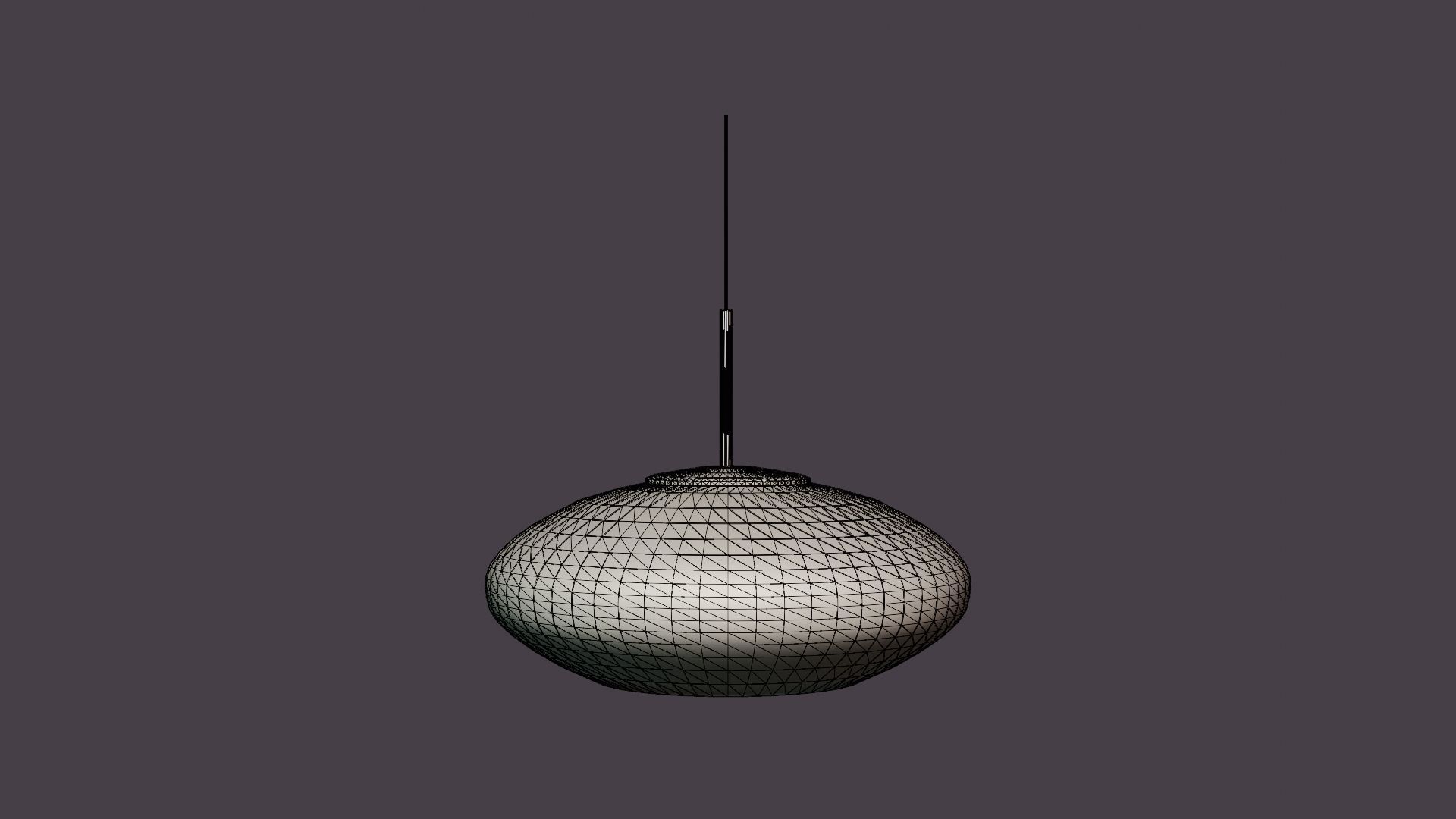 Copper Black Wide Ceiling Lamp Low-poly 3D model_3
