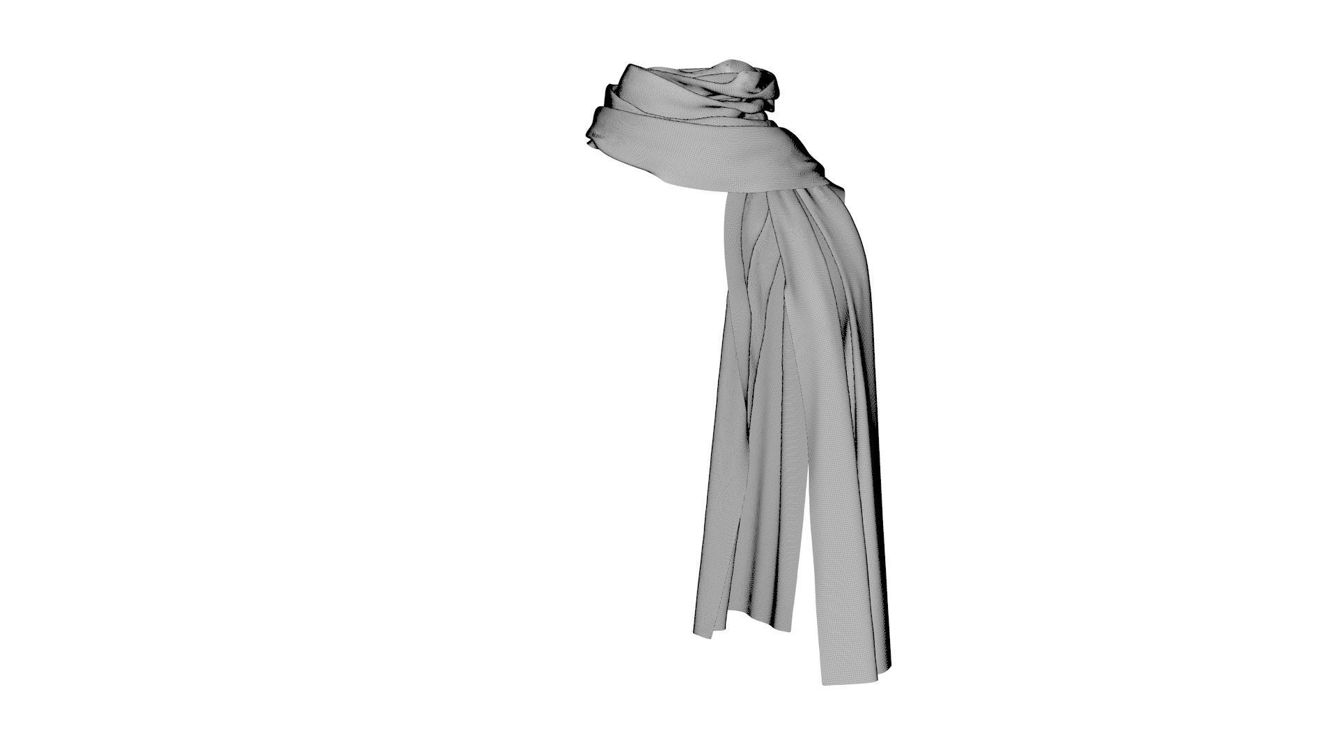 Dress collars scarves and necklaces decorated 3d model 3D model_1