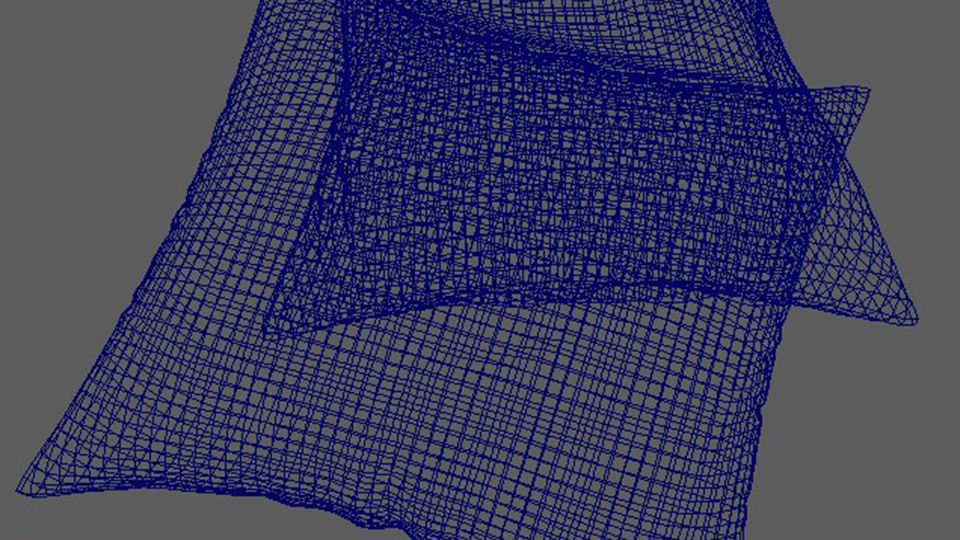 single bed and Pillows 3D print model_11