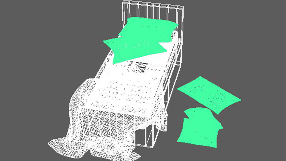single bed and Pillows 3D print model_15