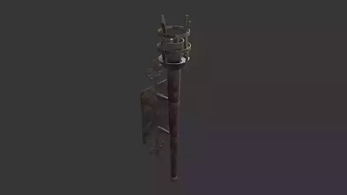 Medieval Torch Game Asset