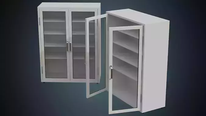 Medical Cabinet 2 Basic Low-poly 3D model