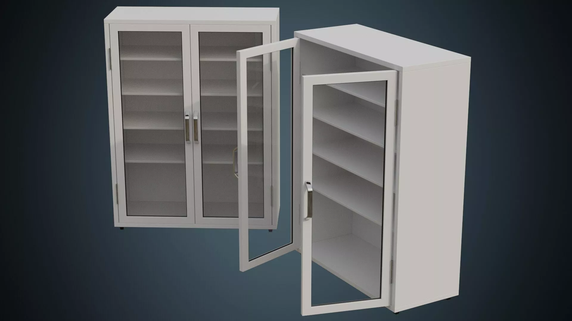 Medical Cabinet 2 Basic Low-poly 3D model