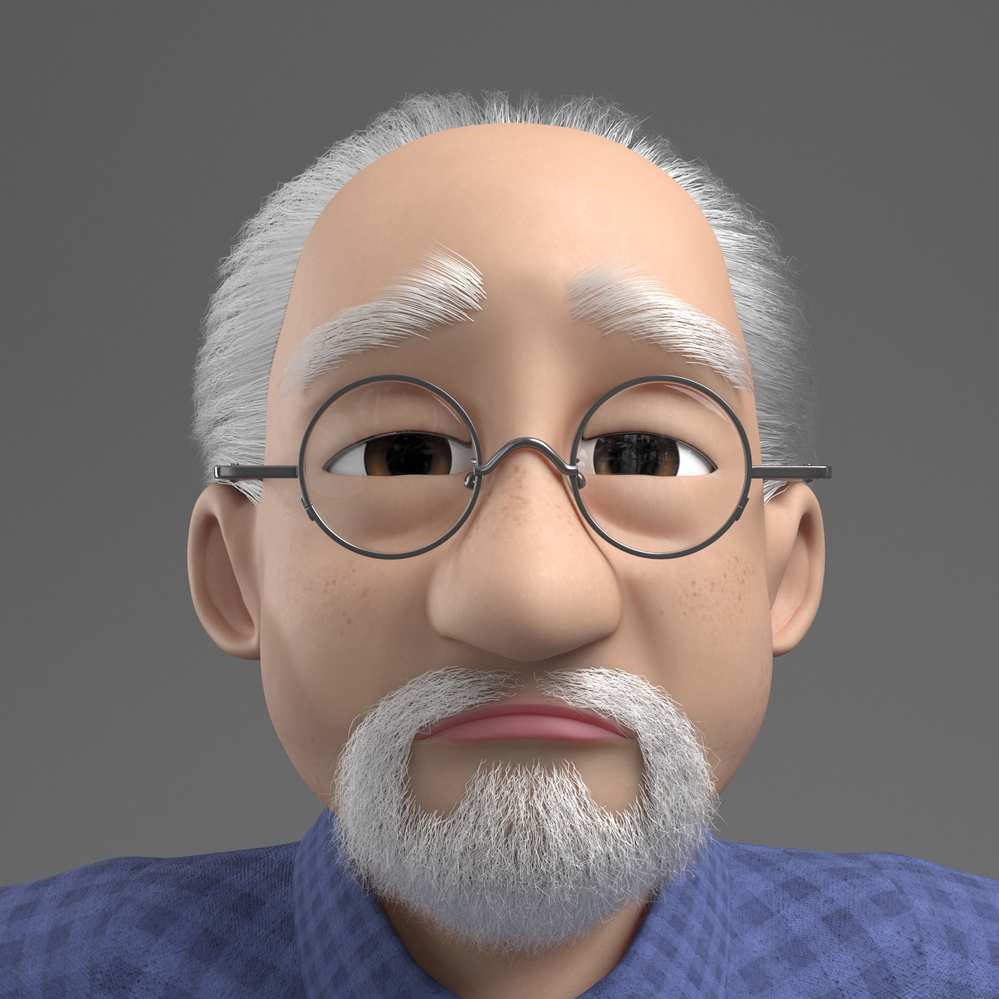 Robert Cartoon man rigged Maya 3D model_14