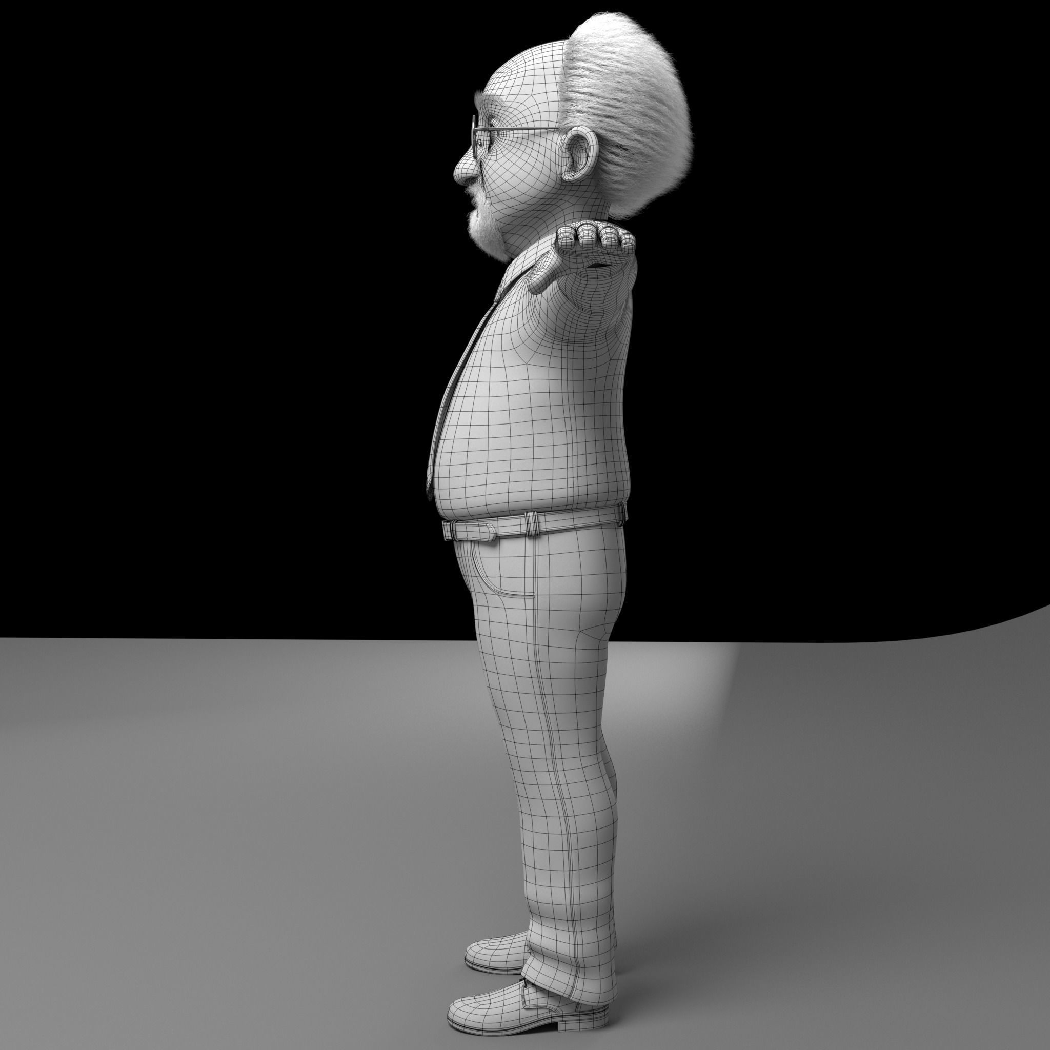 Robert Cartoon man rigged Maya 3D model_8