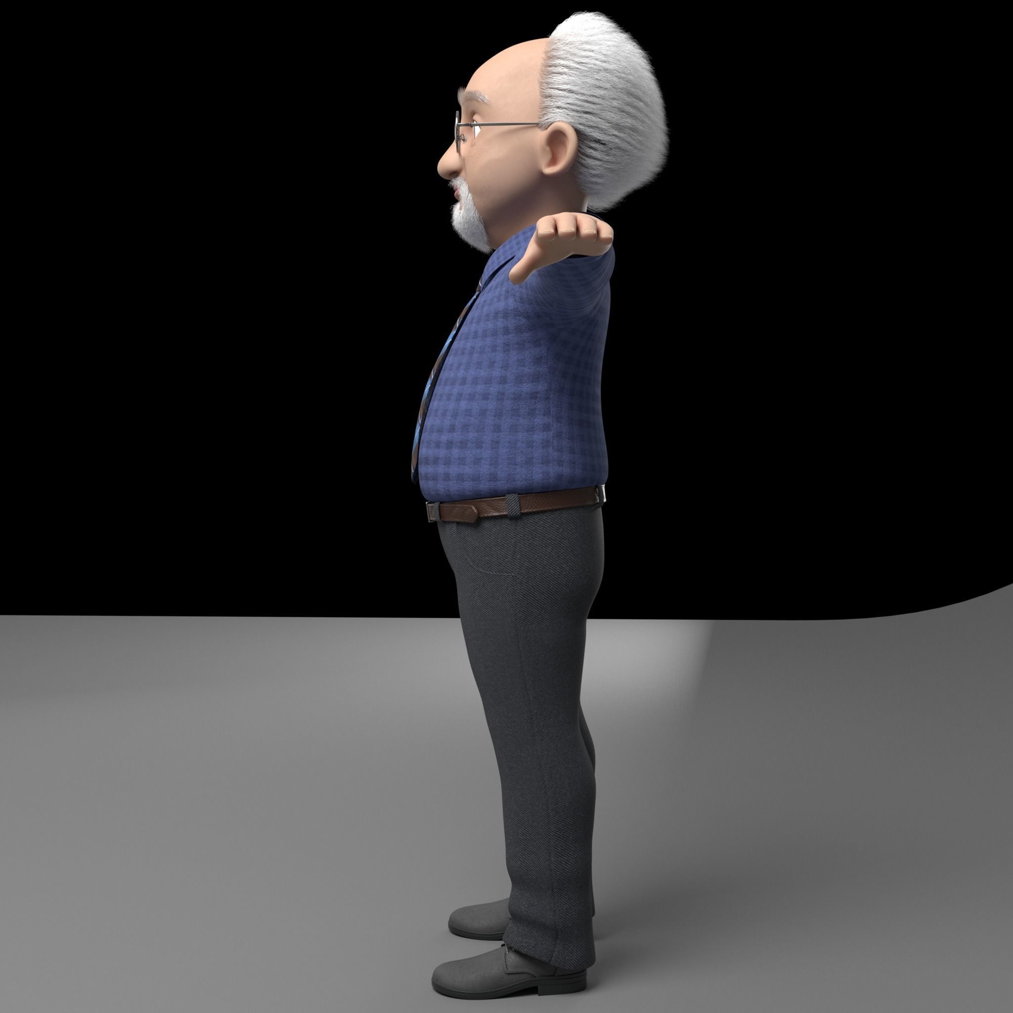 Robert Cartoon man rigged Maya 3D model_7