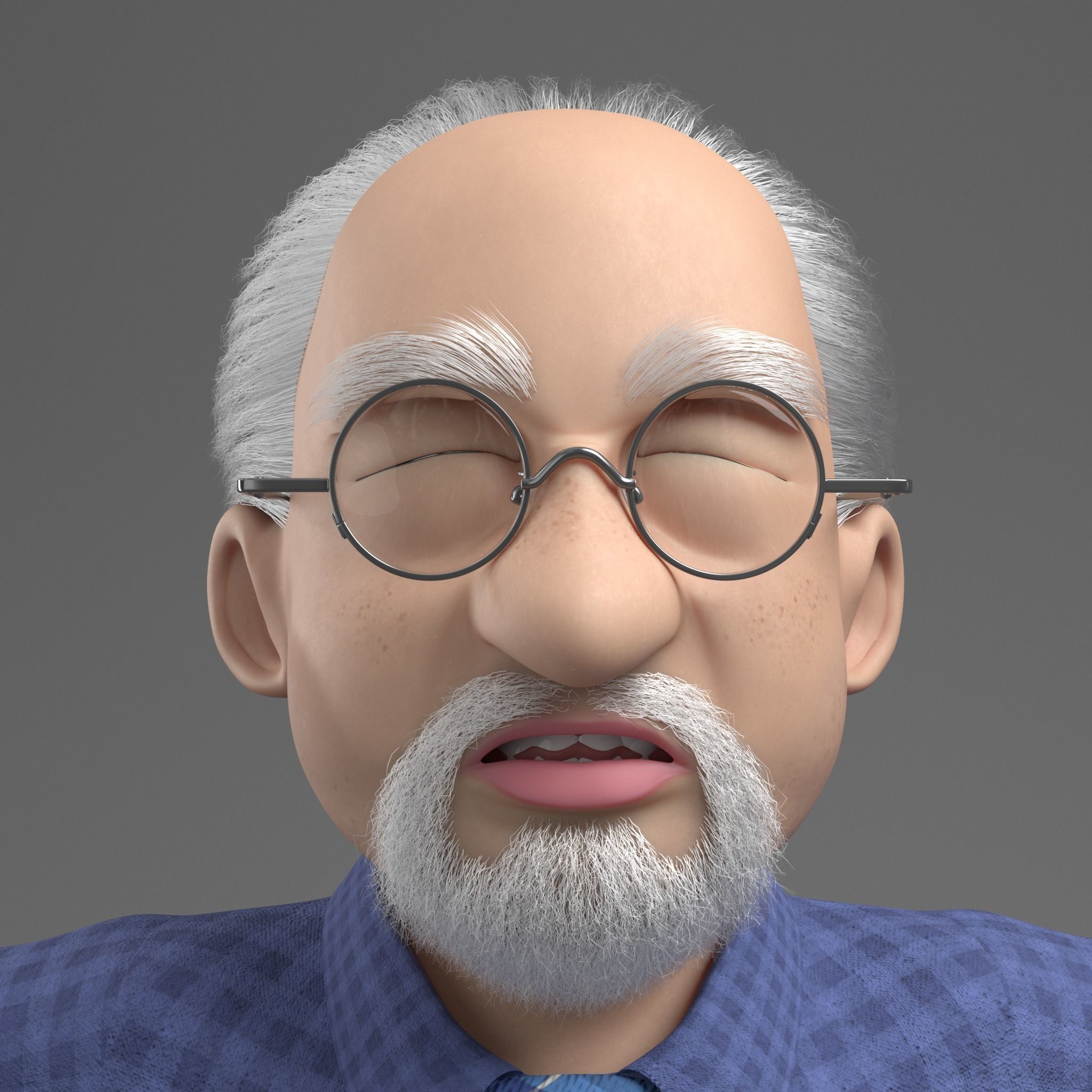 Robert Cartoon man rigged Maya 3D model_13