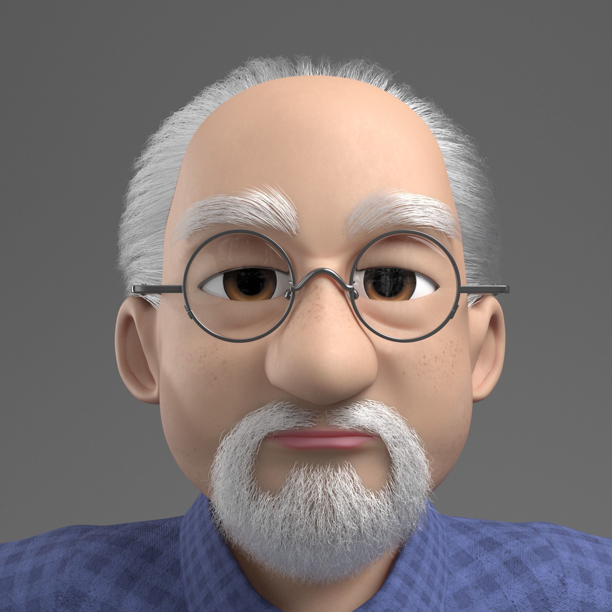 Robert Cartoon man rigged Maya 3D model_11