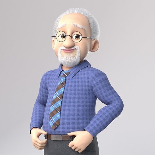 Robert Cartoon man rigged Maya 3D model