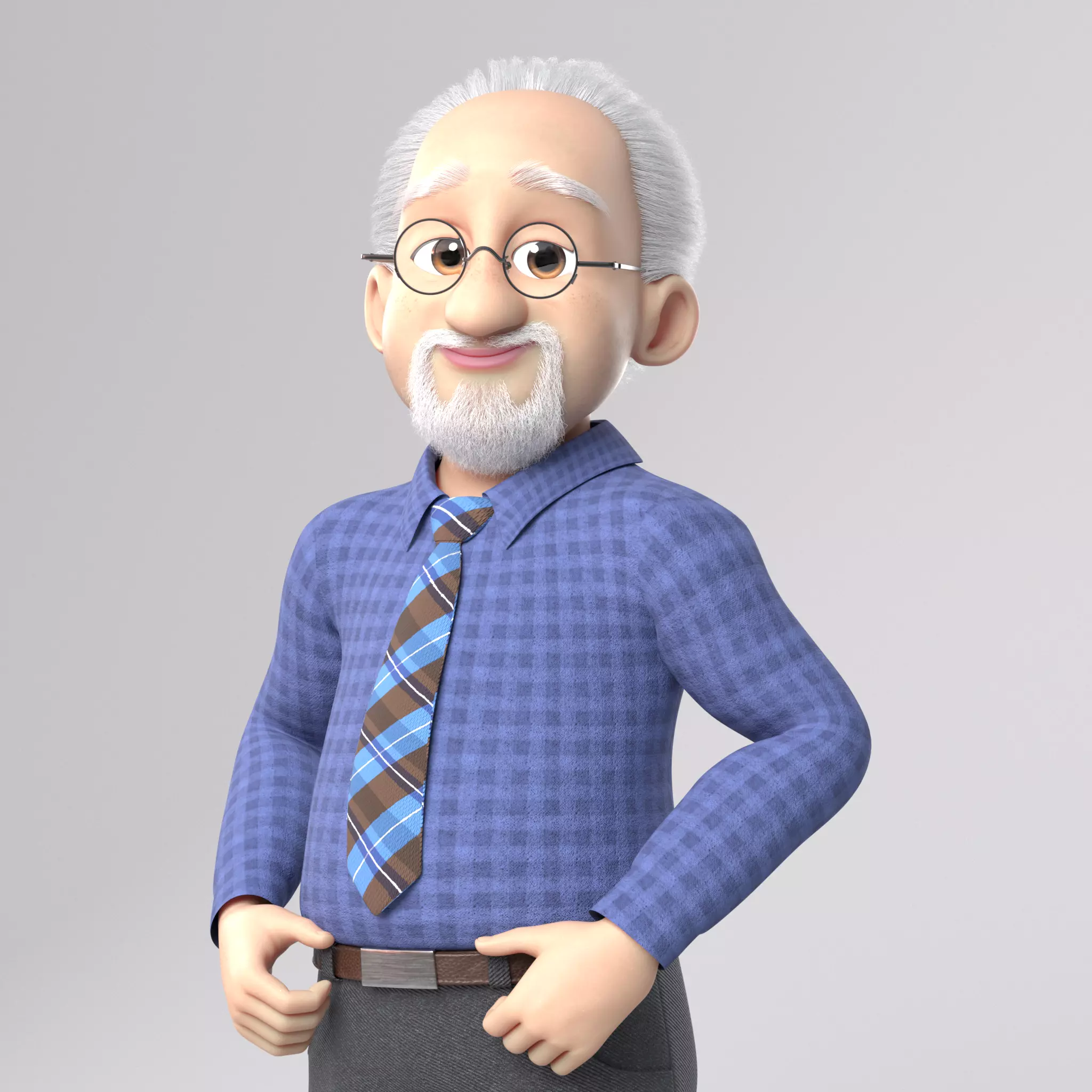 Robert Cartoon man rigged Maya 3D model_0