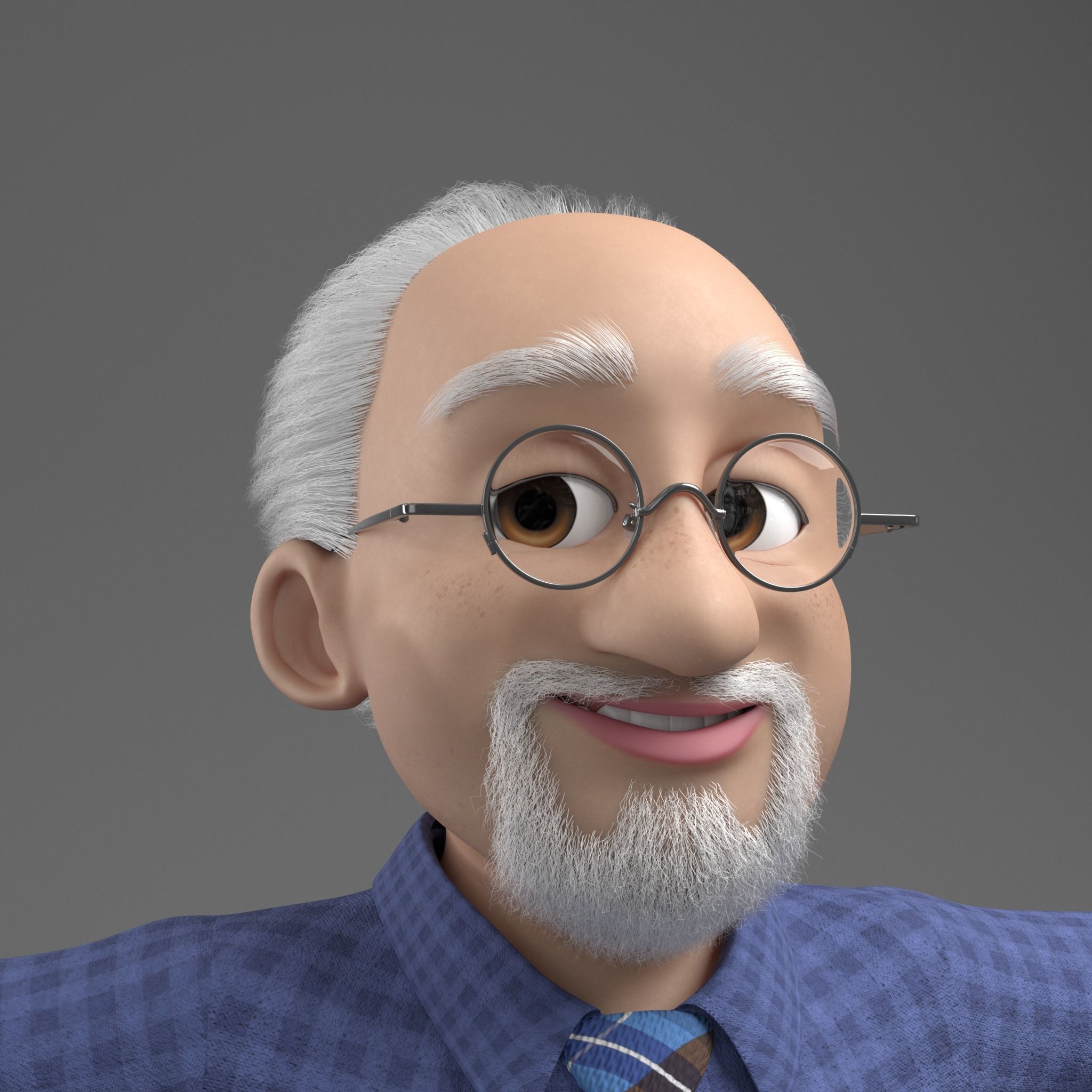 Robert Cartoon man rigged Maya 3D model_10