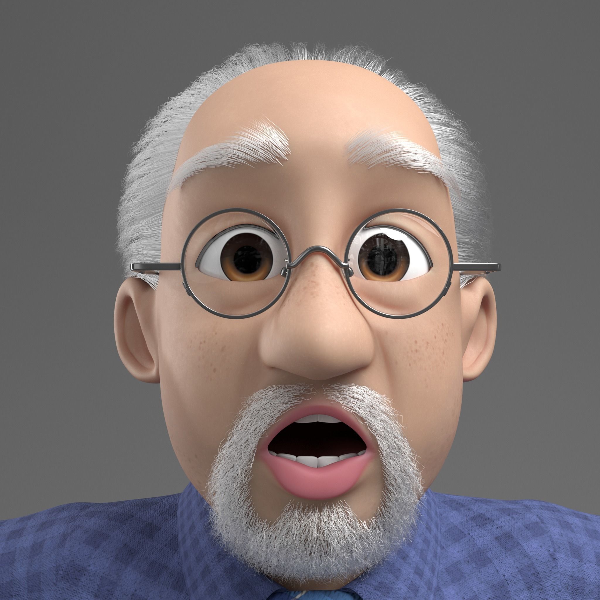 Robert Cartoon man rigged Maya 3D model_12