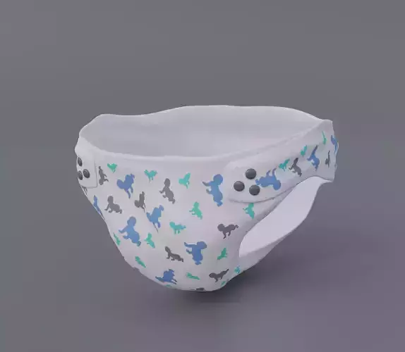 Baby Diaper Low-poly 3D model
