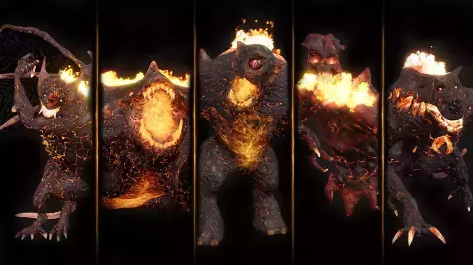 Pack of hell creatures 3D Model Collection