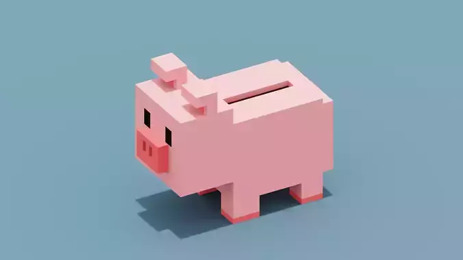 Piggy Bank Low-poly 3D model