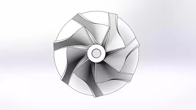 Turbocharger Impeller D43mm d29mm 3D print model