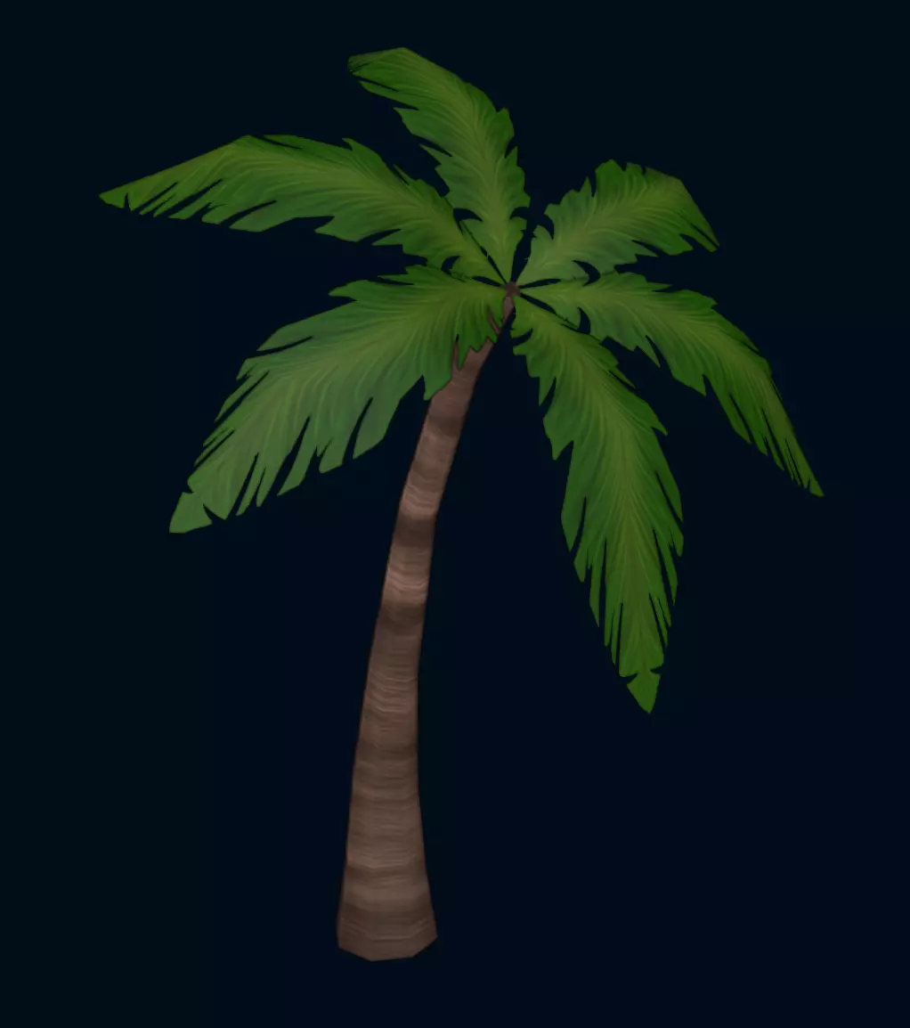 Low Poly Palm Tree Low-poly 3D model_0